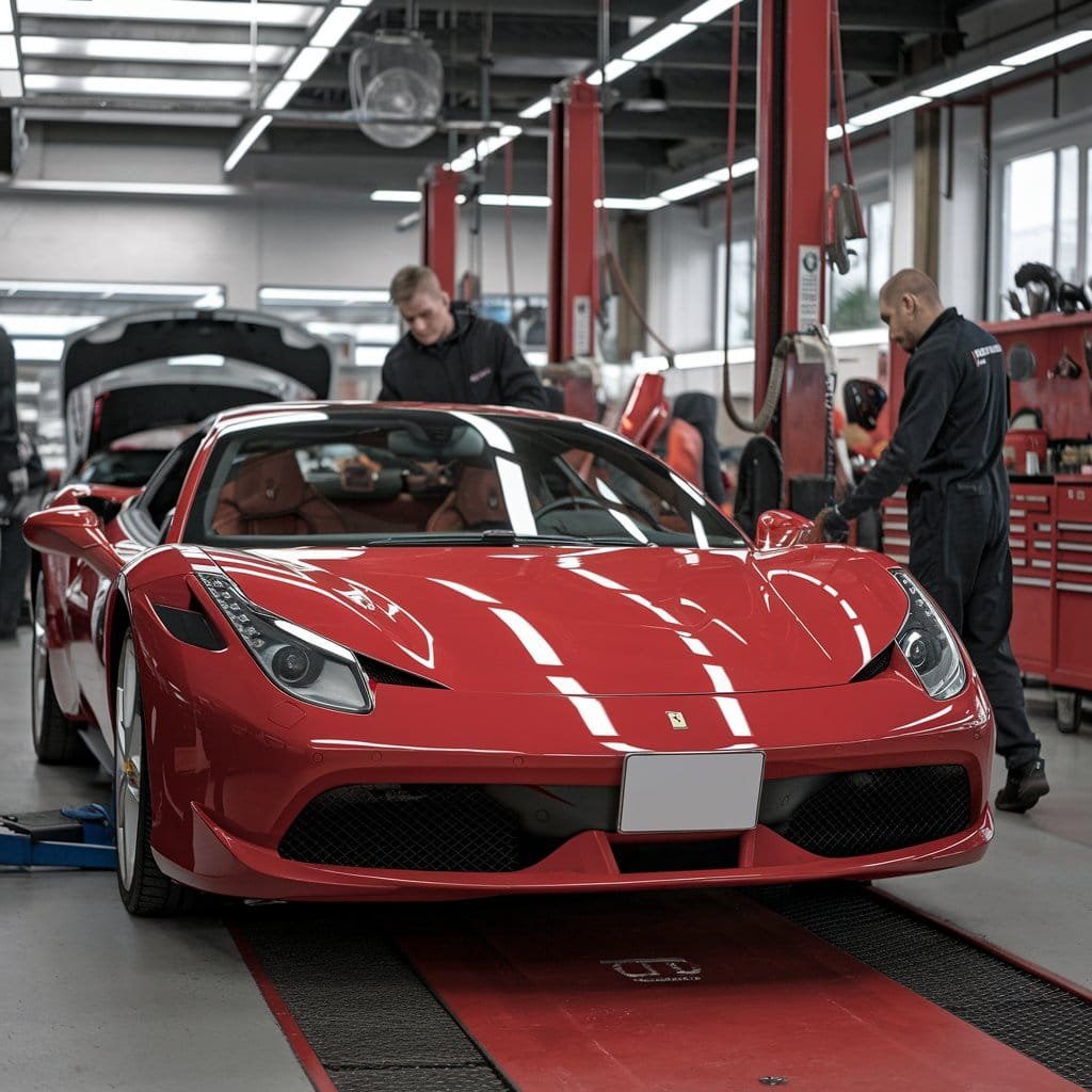 Ferrari car inspection.