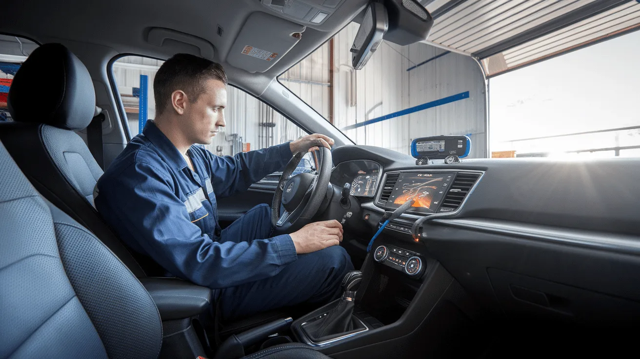 Vehicle inspection in a workshop
