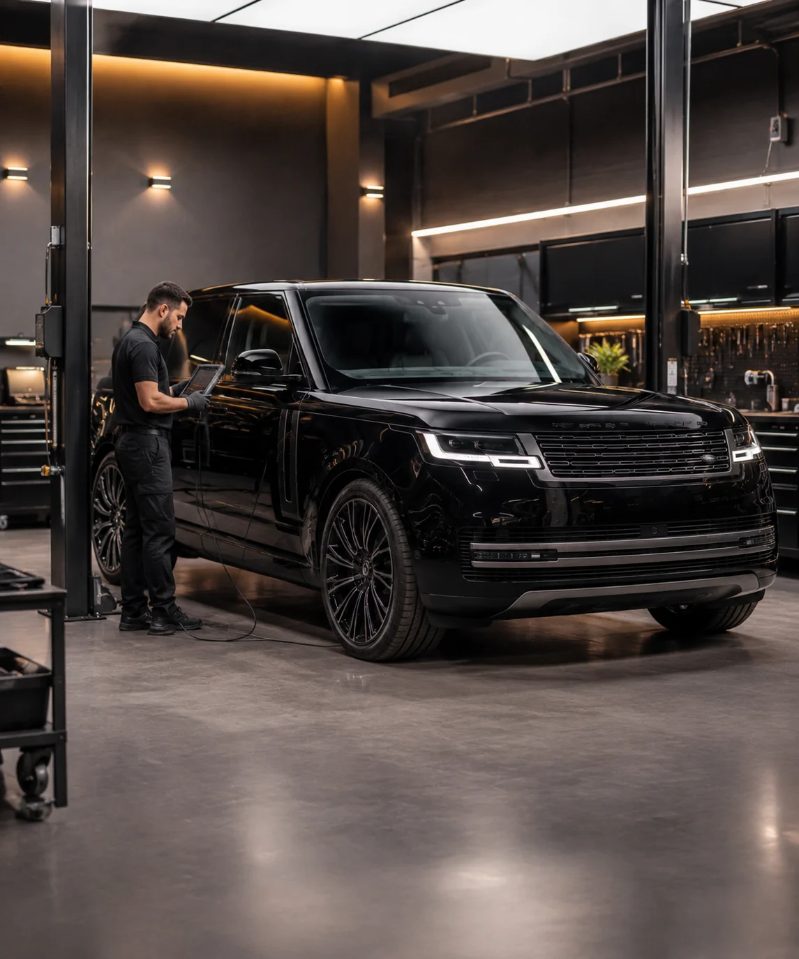 Range Rover diagnostic inspection in Dubai