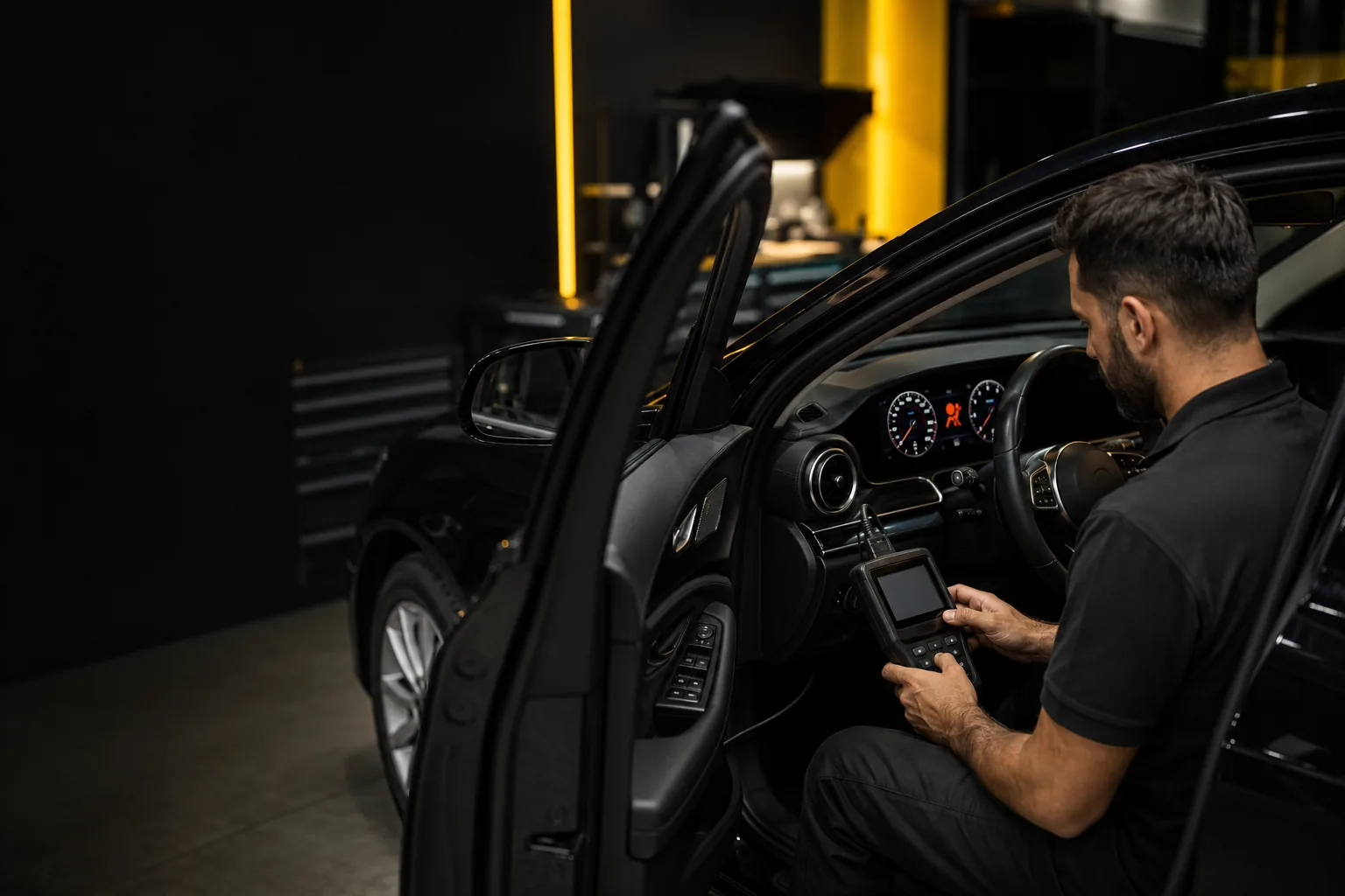 Car airbag diagnostics in Dubai with SRS warning light scan